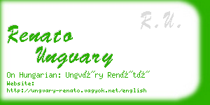 renato ungvary business card